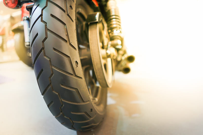 Check motorcycle tire tread