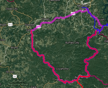 Motorcycle roads in Arkansas - Push Mountain - The Snake Loop