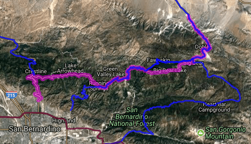Best motorcycle roads in California - Muscoy - Big Bear Lake - Lucerne Valley
