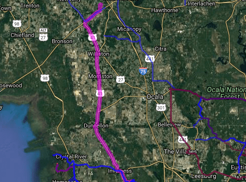 Best motorcycle route in Florida - Archer - Williston - Citrus Springs - Floral City