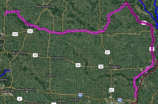 Best motorcycle route in Iowa - Port Byron - Central City