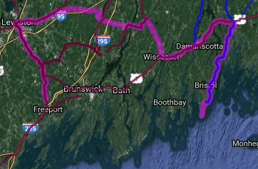 Best motorcycle route in Maine - Inland to Coast Loop - Portland - Lewiston - Waldoboro
