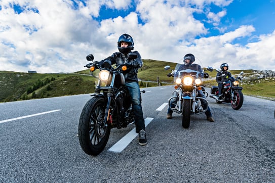 group motorcycle riding