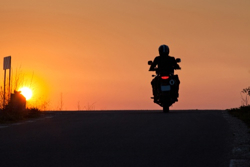motorcycle sunrise