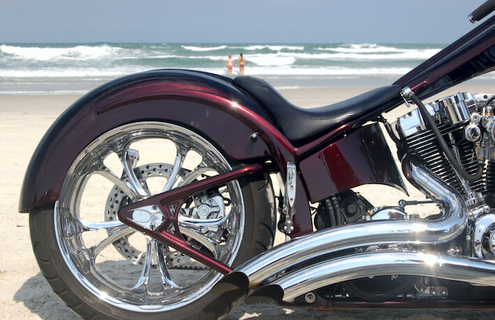 motorcycle on Daytona Beach