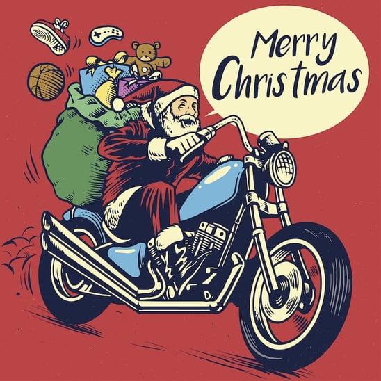santa clause biker
